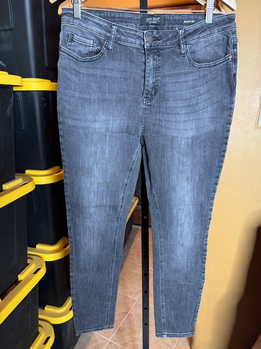 Judy Blue Black Wash High Rise Skinny Jeans Size 15/32 Stretch Denim - Picture 5 of 11